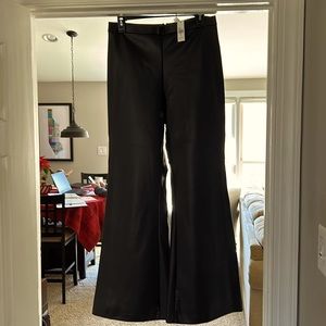 Anthropology Vegan leather wide leg pants